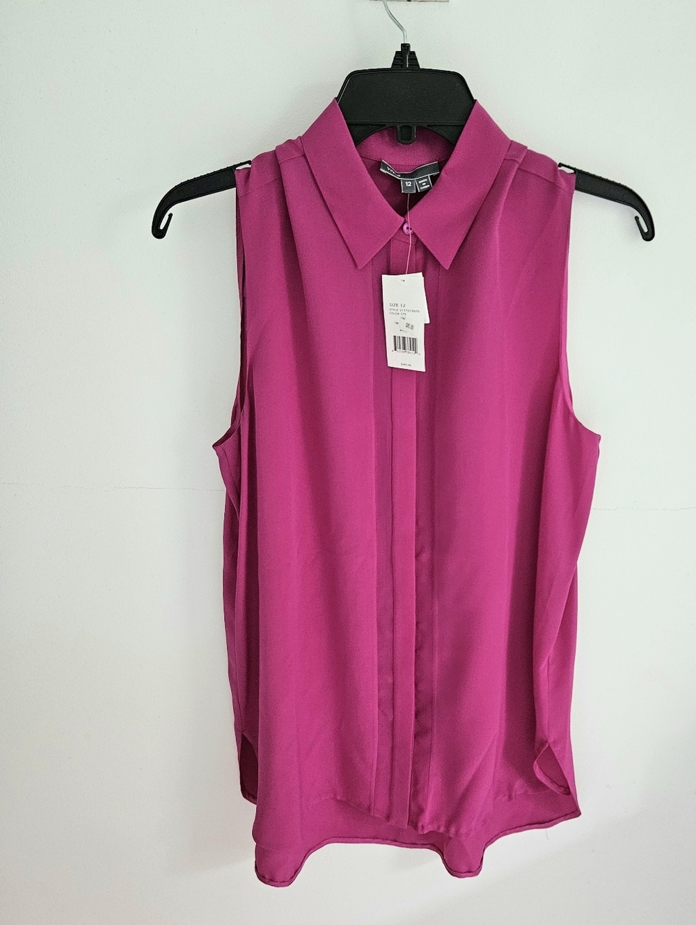 Vince Silk Button Down Sleeveless Blouse NWT